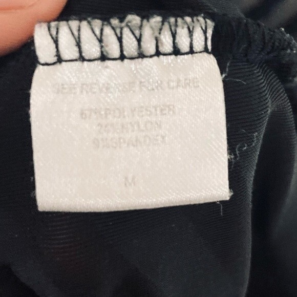 Bobeau Black Zig Zag Velvet Burnout Short Sleeve Boxy Blouse Women's Sz. Medium - Picture 5 of 6